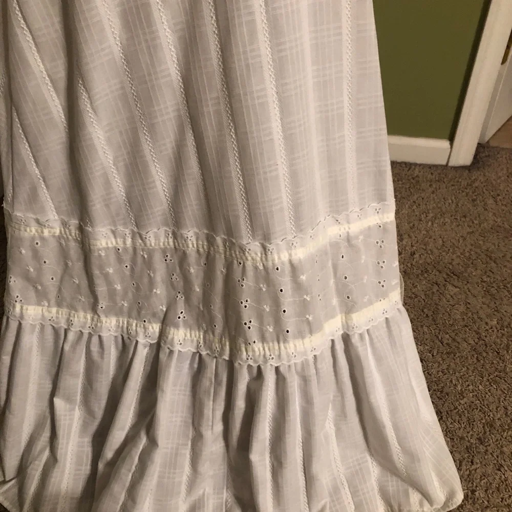 Vintage 70s zum zum gunne sax style white eyelet maxi sundress - Picture 10 of 12